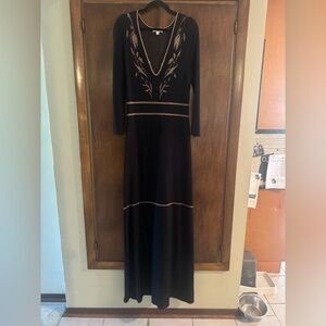 Eva Mendes for New York and Co Black Very Long & Stretchy Maxi Sweater Dress Lrg